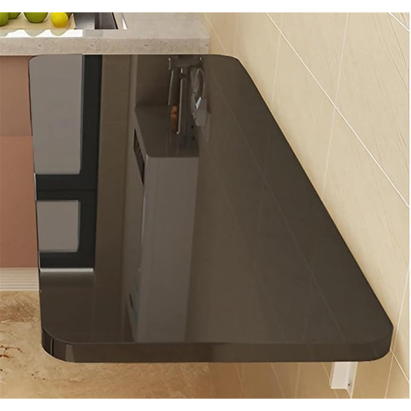 Schwebender Schreibtisch Wandmontierter Computertisch, Klappbarer Esstisch, Wand-Computertisch, Küchentisch, für Arbeitszimmer und Esszimmer (Schwarz, 50 cm)