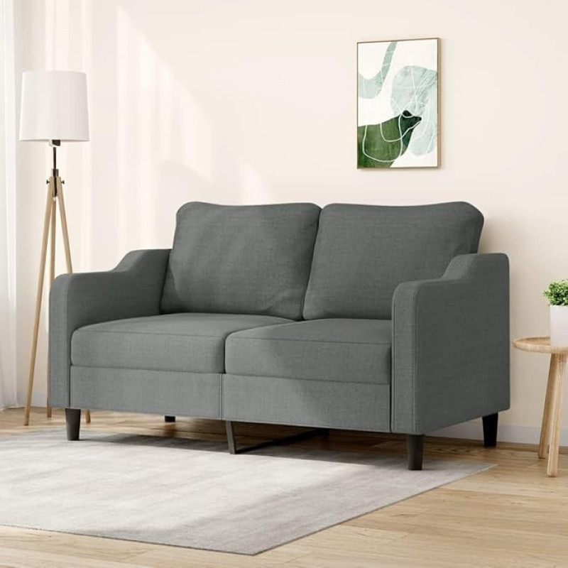 ShGaxin 359360 2 vietų sofa, tamsiai pilka, 140 cm, audinys, poilsio sofa, sofos ir kušetės, poilsio sofa, sofa svetainei, sofa su miego funkcija
