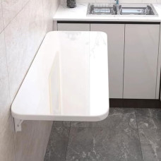 An der Wand montierter Klappschreibtisch für Homeoffice und Küche, funktionale schwebende Arbeitsstation mit Ablage, platzsparender Klapptisch für Arbeitszimmer und Esszimmer, weiß, 80 x 30