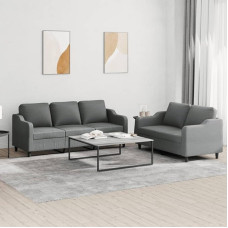 ShGaxin 3201835 2 dalių sofos komplektas su pagalvėlėmis Tamsiai pilkas audinys, poilsio sofa, sofos ir kušetės, poilsio sofa, sofa svetainei, sofa su miego funkcija