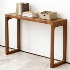 Rechteckiger Konsolentisch Aus Massivholz,Moderner,Schlichter,Schmaler Beistelltisch Für Eingangsbereich, Landhaus-Beistelltisch Für Flur, Wohnzimmer(Brown,80cm/31.5in)