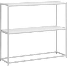 HOMCOM Konsolinis staliukas Įėjimo staliukas Plieninis rėmas 2 lentynos Šiuolaikinio dizaino svetainės prieškambario prieškambaris 100 x 30 x 87 cm Baltas