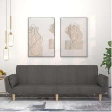 ShGaxin Sofa-lova 2 sėdimų vietų su 2 pagalvėlėmis, tamsiai pilkas audinys, poilsio sofa, sofos ir kušetės, poilsio sofa, svetainės sofa, 375870