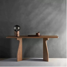 Konsolentisch Massivholz für Flur, Schmaler Langer Sofatisch Landhausstil, Rustikaler Beistelltisch Rechteckig für Wohnzimmer, Eingang & Flur, Vintage Design, Braun
