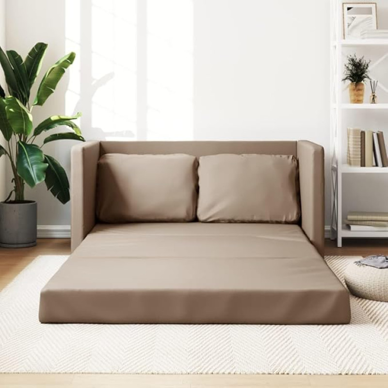 JUDYY grindų sofa su kapučino rudos spalvos dirbtine oda, poilsio sofa, sofos ir kušetės, poilsio sofa, sofa svetainei - 353976