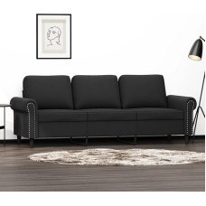 359544 3 vietų sofa, juoda, 180 cm, aksomas, svetainės sofa, Sofos ir kušetės, Poilsio sofa, Svetainės sofa