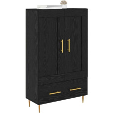 vidaXL Highboard Schwarz Eichen-Optik 69,5 x 31 x 115 cm Holzwerkstoff, Moderner Hochschrank, rechteckige Aufbewahrung, Holzschrank, Raumorganizer, stylisches Möbelstück für Zuhause