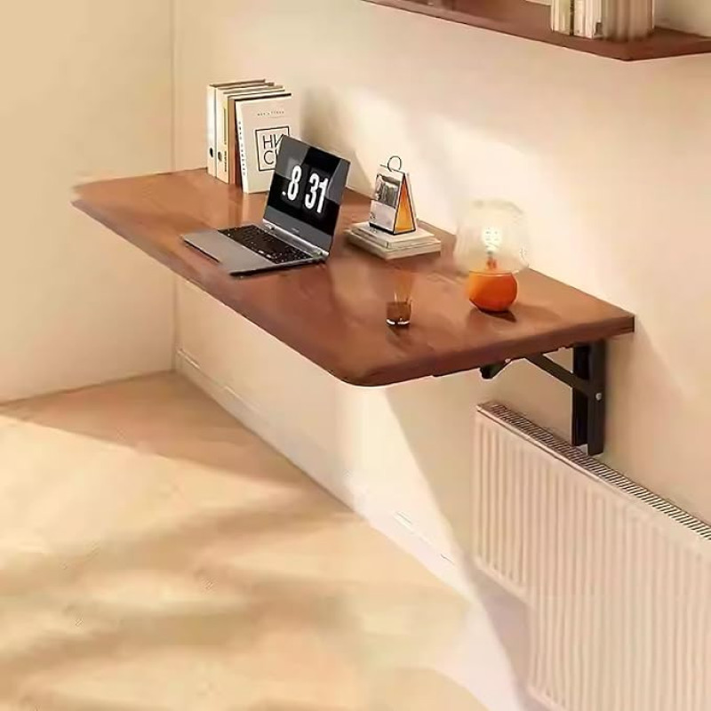 Klapptisch An der Wand montierter Klapptisch. Platzsparender schwebender Schreibtisch für Küche, Esszimmer, Büro, Schlafzimmer und Waschküche. Kompaktes, faltbares Design für kleine Räume un