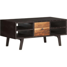 vidaXL Kavos staliukas su 1 stalčiumi ir 4 lentynomis Svetainės staliukas Kavos staliukas Sofos staliukas Arbatos staliukas 100 x 50 x 45 cm Perdirbtas medžio masyvas