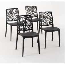 Anna Fibreglass Resin Chairs (4, Anthracite)
