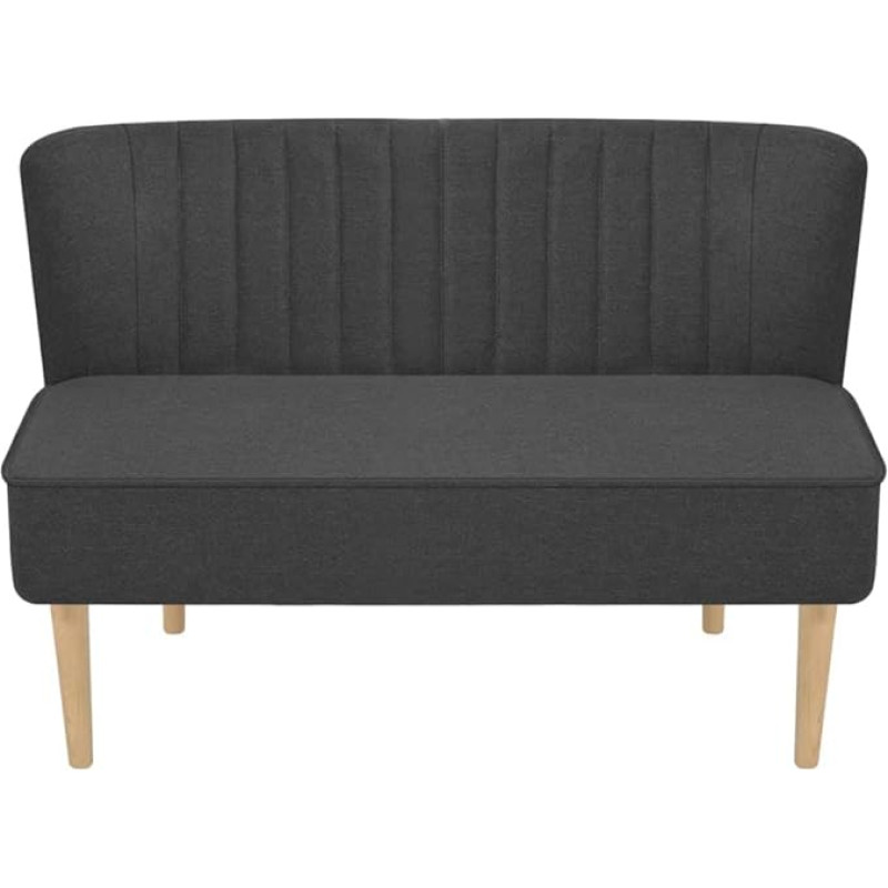 yorten Sofa 2 vietų sofa 2 vietų sofa Lounge Sofa Svetainės sofa Audinys Paminkštinimas Medinis rėmas 117 x 55,5 x 77 cm Tamsiai pilka