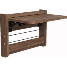 Medžio masyvo sulankstomas stalas prie sienos, plaukiojantis stalas prie sienos, paslėptas stalas, taupantis erdvę, sulankstomas sieninis stalas, 50 kg / 110 svarų keliamoji galia, 63,5 x 47 cm (25 x 18,5 colių), riešutmedžio spalvos