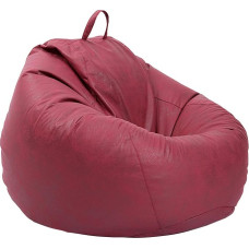 Bean Bag Chair Sofa Cover Without Filler Lazy Lounger High Back Large Bean Bag Storage Chair Couch Couch Lazy Sofa Chairs 100 cm x 120 cm Red