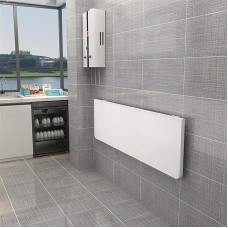 Klappbarer Frühstücksbartisch zur Wandmontage, für kleine Räume, weiß, mit Blättern, Esstisch, Arbeitstisch für Zuhause, Büro, Garage, Garten, Waschküche