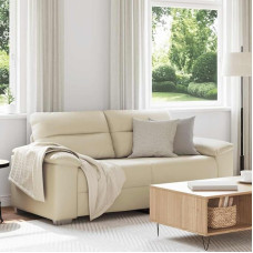 2-Sitzer Sofa Creme Kunstleder 180 cm Breite Modernes Wohnzimmer Sofa mit Breiten Armlehnen, bequem und pflegeleicht für Büro und Gästezimmer