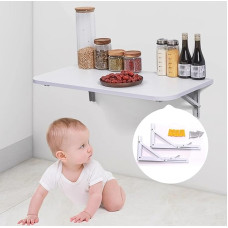 WBWAPA An der Wand montierter Klapptisch für die Küche, herunterklappbares Esstisch-Set, Klapptisch für kleine Räume mit robuster Halterung, schwebend für den Außenbereich, Garage, Garten