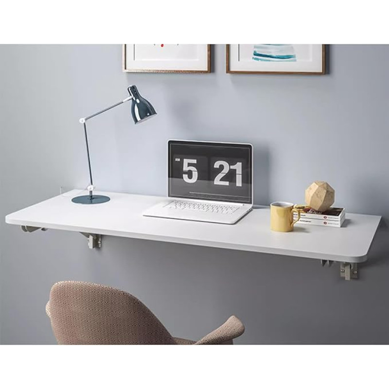 WBWAPA Wandklapptisch zur Wäschemontage, L40-120 cm, herunterklappbare Wandschreibtische, Werkbank für kleine Räume, schwebender Klappschreibtisch für Schlafzimmer, Küche, Garage (Größe: