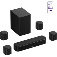 ULTIMEA 7.1 kanalo erdvinio garso juosta, TV garso juosta su 4 erdviniais garsiakalbiais, 330 W, erdvinio garso sistema, HDMI ARC, TV garso juosta su žemų dažnių garsiakalbiu, 