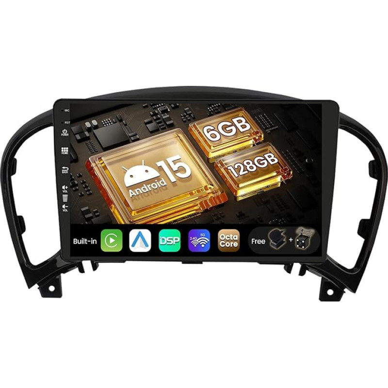 SXAUTO Android 15-6G+128G - automobilinis radijas Nissan Juke J15 (2010-2019) / YF15 Infiniti ESQ (2011-2017) GPS navigacijos radijas - belaidis CarPlay Android automobilis - kamera + mikrofonas -DAB WiFi DSP 2 DIN IPS 9 colių