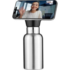 Water Bottle with BT Speaker, 350ml Sublimation Magnetic Speaker, Portable Charger, LED Light, Stainless Steel, 12oz IP65 Insulated Water Bottle for Sports