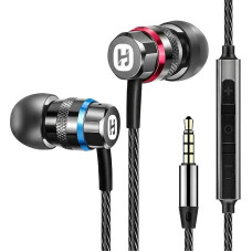 HIFI WALKER A1 ausinės su mikrofonu, laidinės vidinės ausinės su 3,5 mm lizdu, dinamiškas krištolo skaidrumo garsas, aukštos raiškos ausinės muzikai ir skambučiams