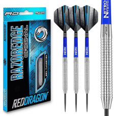 RED DRAGON Razor Edge Original Darts 20 g volframo profesionalūs plieniniai strėlytės su skrituliukais ir koteliais