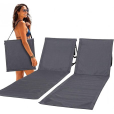 Intimo Living Set of 2 Beach Loungers with Fully Adjustable Backrest - The Beach Mats Filled with Comfort Foam are Ultralight and Fold Up to Save Space - Grey