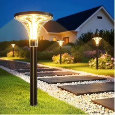 200Lumen Solarlampen für Außen Garten 4 Stück, 3000K Warmweiß Solarleuchten für Außen mit 2000 mAh Batterie, Extra Helle Gartendeko mit IP65 Wasserdicht für Draußen Terrasse Outdoor