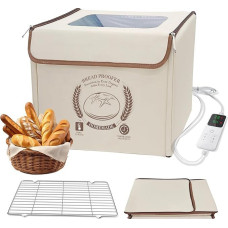 Duonos rauginimo dėžutė Sourdough su šildytuvu, sulankstoma tešlos rauginimo dėžutė su dangčiu, temperatūros nustatymas ir laiko kontrolė, namų, duonos, picos, jogurto, ryžių vyno įrodymo spinta