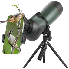Spotting Scopes for Target Shooting, Hunting, Bird Watching, Wildlife Watching. Low Light Vision Spotting Scope with Metal Tripod, Phone Adapter, Carry Case, BAK4 Prism, FMC Lens (70G)