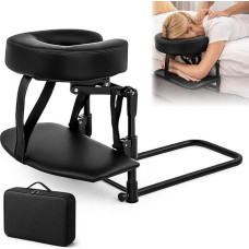 Massage Headrest for Bed, Height 14-45 cm, Ergonomic Headrest & Pillow with Face Slot, Compatible with Massage Table, Massage Table, Cosmetic Lounger, Head Massage Accessories, with Armrest