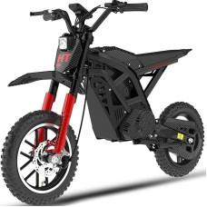 HITWAY vaikiškas elektrinis motociklas su 36 V 10,4 Ah akumuliatoriumi, 10/15/25 km/val. greičio režimu, 35-60 km nuotoliu, 14 colių pneumatinėmis padangomis, dviguba smūgių amortizacija, motociklas 8+ metų vaikams