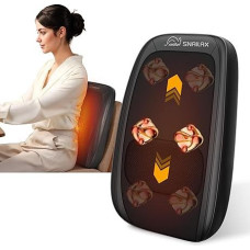 Snailax Shiatsu nugaros masažuoklis su šiluma, masažinė pagalvėlė giliam minkymo masažui, nešiojamasis masažuoklis nugarai ir kaklui, dovanos