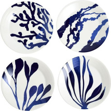 Royal Doulton 1815 Pacific 9.4 inch Mixed Pattern Plates, Blue, Set of 4