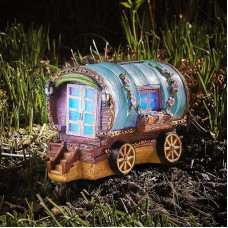 Garden Mile® Light Up Fairy House Outdoor Solar Powered Solar Light Mushroom Garden Gnome Fairy Garden Tree House with LED Light Charming Home or Garden Ornament