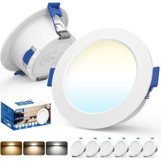 JESLED LED įleidžiamas prožektorius 230 V, 5 W 400 LM LED Spot 68 mm - 78 mm skylės dydis, IP54 įleidžiami šviestuvai vonios kambariui, virtuvei, svetainei, 3000 K / 4000 K / 6500 K įleidžiami prožektoriai, apvalūs