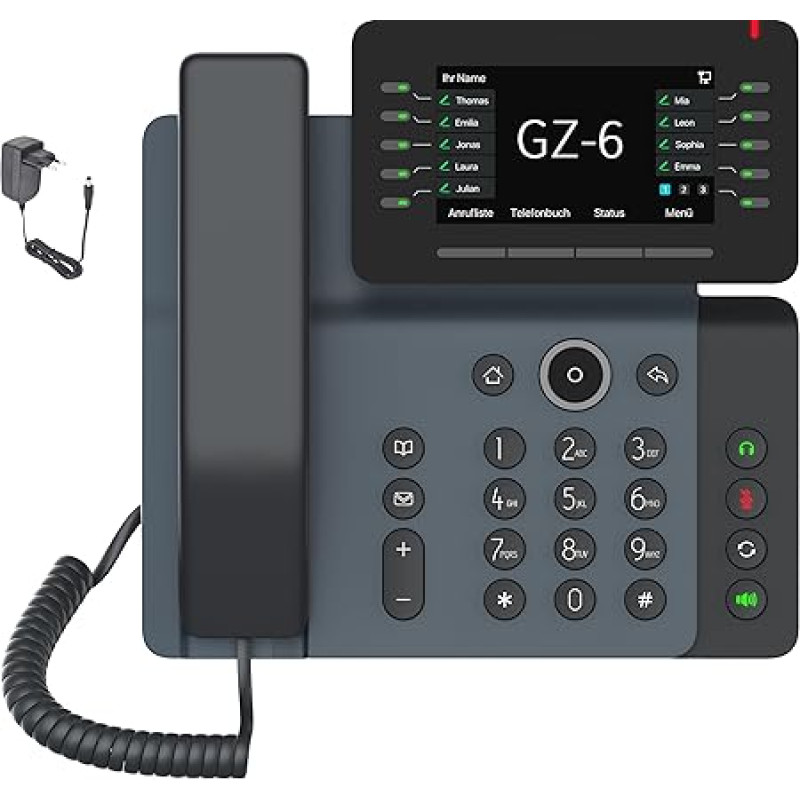 GEQUDIO IP telefonas GZ-6 su maitinimo šaltiniu - suderinamas su 