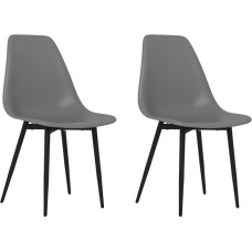 vidaXL 2 x Dining Room Chairs, Kitchen Chairs, Reclining Chairs, Living Room Chairs, Dining Room Chairs, Kitchen Chairs, Dining Chairs, Grey Polypropylene