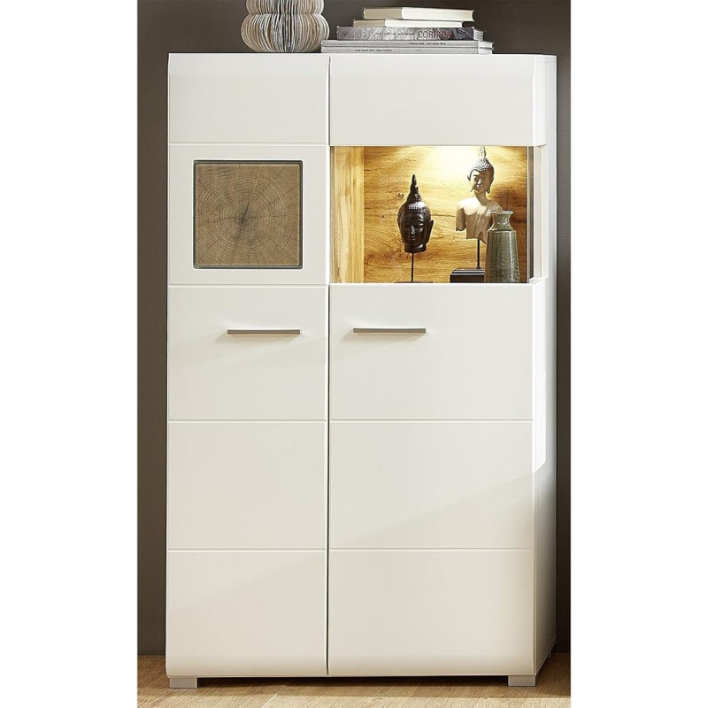 möbelando Kathlin II Vitrina Medinė vitrina Stiklo vitrina Stovinti vitrina