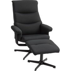 HOMCOM Recliner Chair with Stool, Padded TV Chair with Reclining Function, Rocker Function, Rotating Recliner Chair with Velvet Look, for Living Room, Bedroom, Black