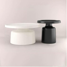 Couchtisch-Set mit stabilem Metallsockel, Design Mitte des Jahrhunderts für Wohnzimmer, Schlafzimmer und Büro
