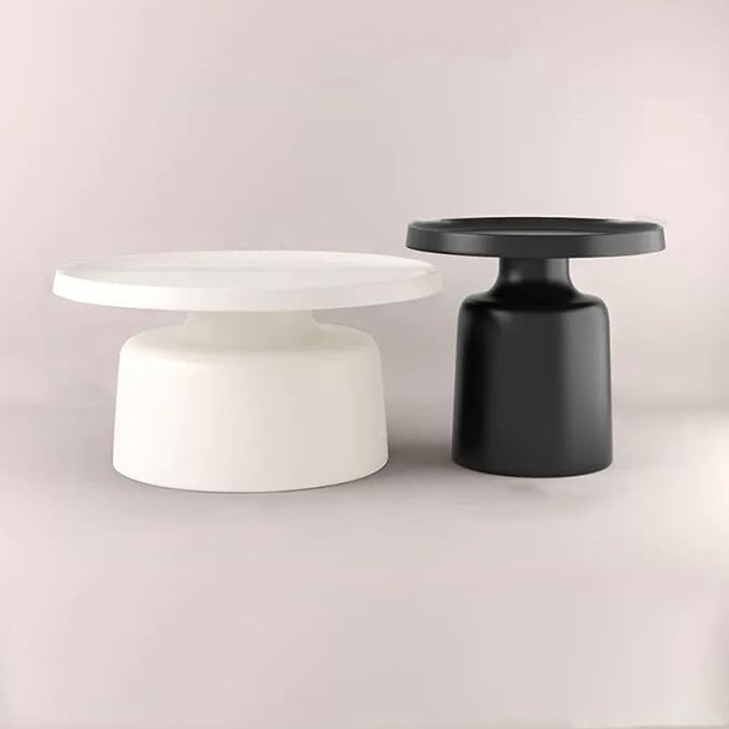 Couchtisch-Set mit stabilem Metallsockel, Design Mitte des Jahrhunderts für Wohnzimmer, Schlafzimmer und Büro