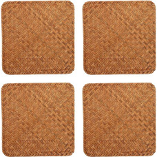 Cabilock 4 Stück Rundes Tischset aus Seegras Geflochtene Wärmematte für Küche und Couchtisch Rustikales und Dekoratives Design mit Rutschfester Oberfläche Leicht zu Reinigen