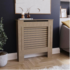 Home Discount Milton Radiator Cover Modern Unfinished Unpainted MDF Cabinet Grill, Small