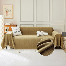STACYPIK Storas chaki spalvos sofos užvalkalas Chenille Couch Cover for Dogs Sofa Throw Slipcover for Two Seater Couch Protector for 2 Pillows Couch Washable Camel Multipurpose Blanket Home Decor 230x296