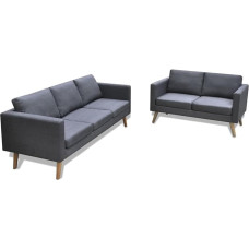 ZEYUAN Sofos komplektas 2 ir 3 sėdimų vietų, sofa svetainei, butui, sofa su, poilsio sofa, sofos ir kušetės, poilsio sofa, audinys tamsiai pilka