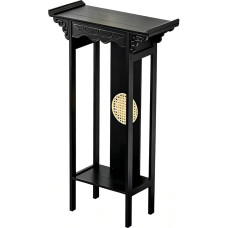 Konsolentisch aus Massivholz mit Erhöhtem Kopfteil, Console Table für Flur, Wohnzimmer (80X25X100CM/31X10X39IN)