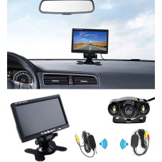 Riloer Wireless Reversing Camera Kit, 7 Inch Digital HD TFT LCD Monitor + Waterproof Rear View Camera with Night Vision, 170° Wide Angle, Suitable for Most 12V Vehicles