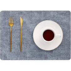 Tischset Rechteckig, 6er-Set Rechteckig, hitzebeständig Platzdeckchen für Küche,Zuhause,Restaurant,Speisetisch, 43x30cm, Nebelblau