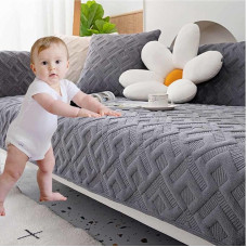 Couch Cover I Shape Stretch U Shape XXL Couch Throw Sofa Throw Blanket Sofa Cover Corner Sofa Velvet Couch Protector Corner Couch Dog Cat Sofa Protector 4/3/2/1 Seater, 3-110 x 210 cm